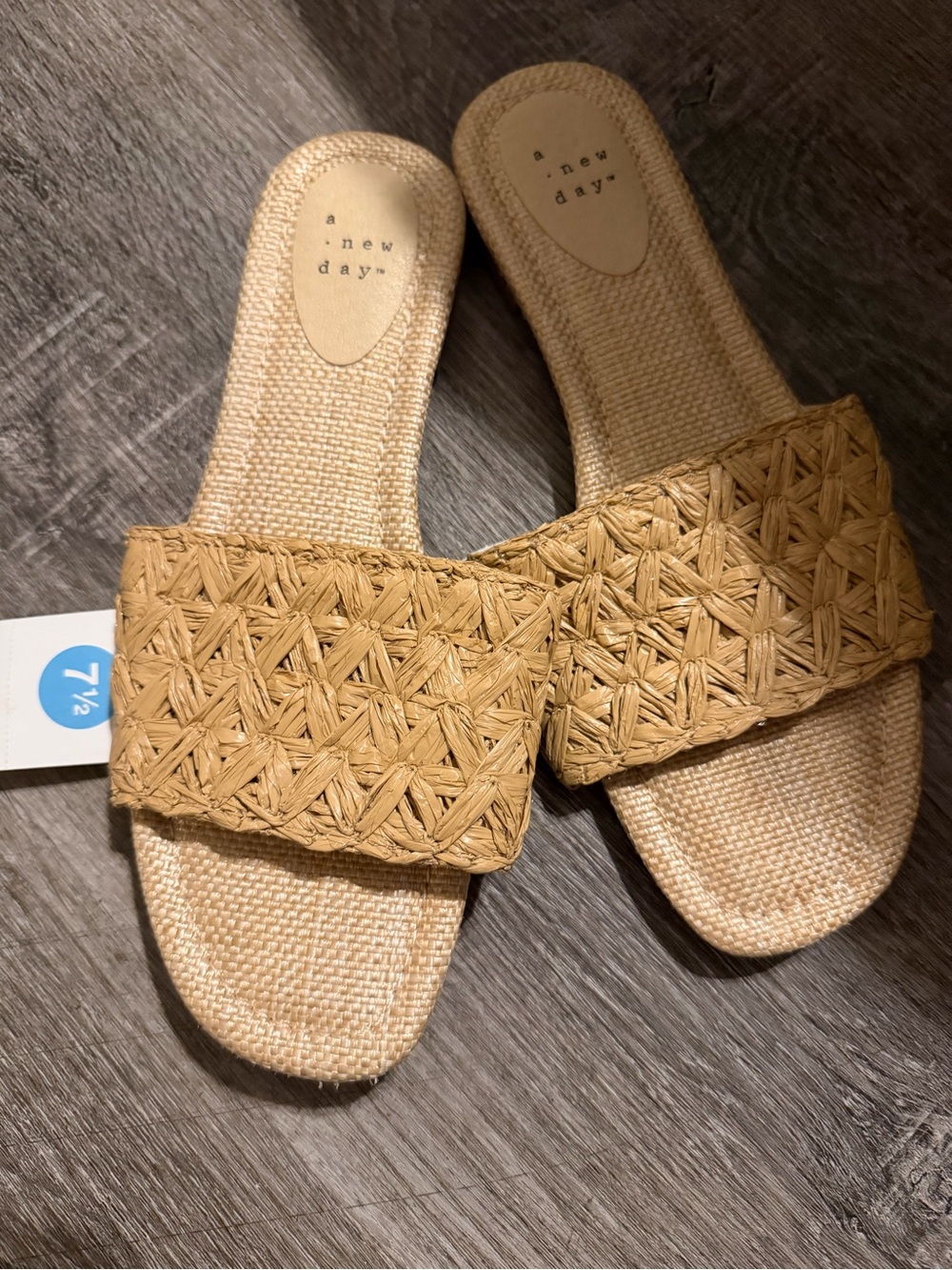 Woven Slide Sandals - Tan